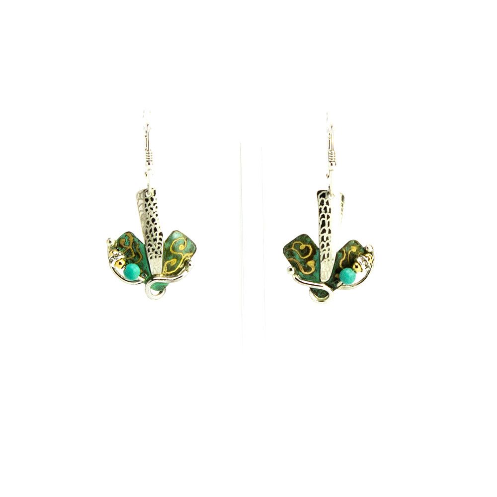 Green Patina Chinese Turquoise, earrings TRYL161