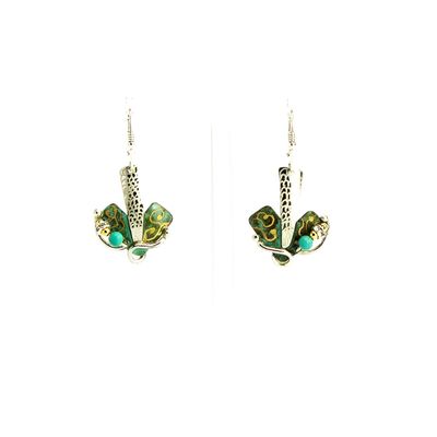 Green Patina Chinese Turquoise, earrings TRYL161