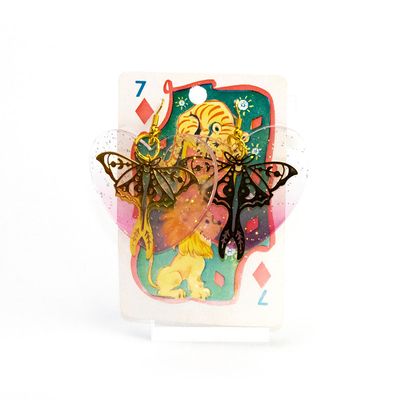 Gold Butterfly Hearts, earrings LAPR563