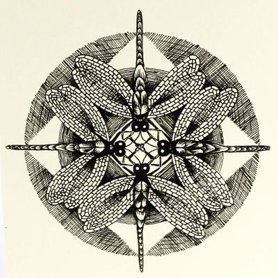 Dragonfly Mandala, card COAE005