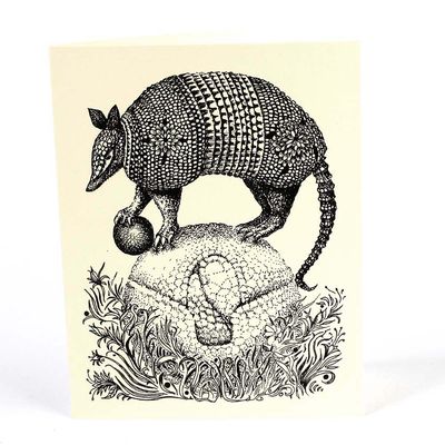 Two Armadillos Having a Ball, card COAE003