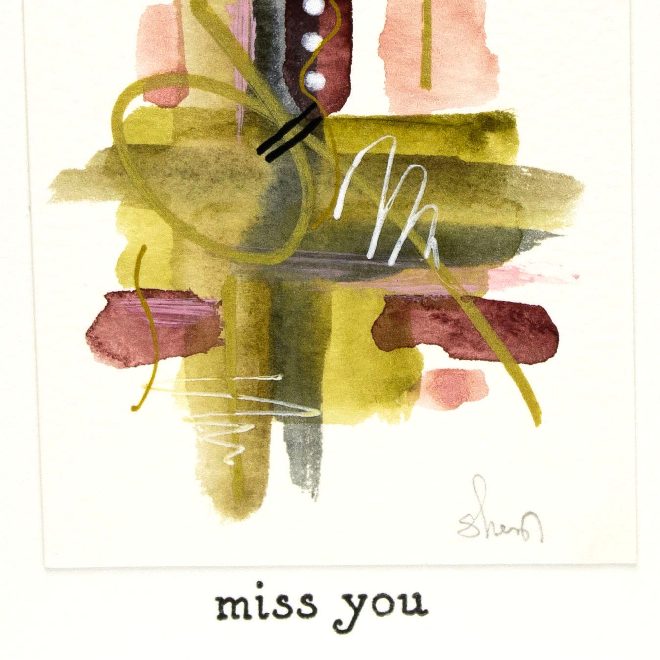 Miss You Abstract in Pink, card AROS060