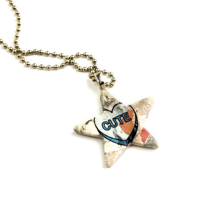 Cute Star, ceramic necklace LAPR468