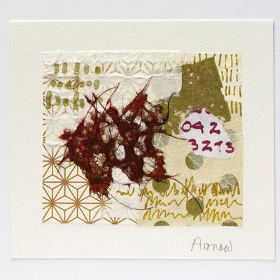 Red &amp; Gold, mixed media card AROS050