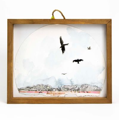Birds in Flight, framed painting BARJ185