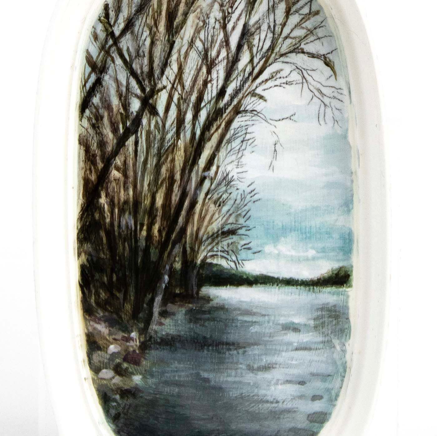 The Lake, painting on plastic lid BARJ181