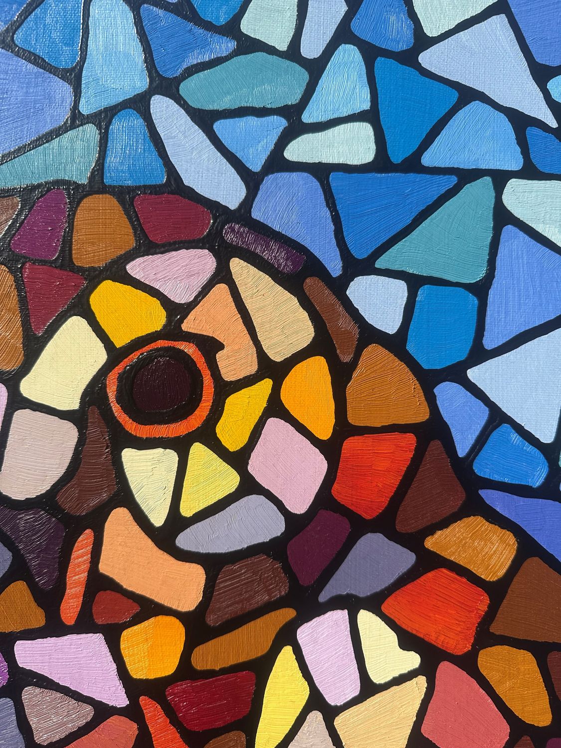 Owl Mosaic, acrylic on canvas COOC116