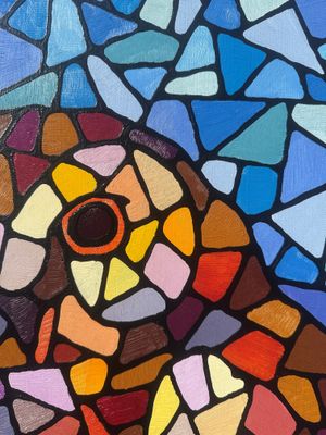Owl Mosaic, acrylic on canvas COOC116