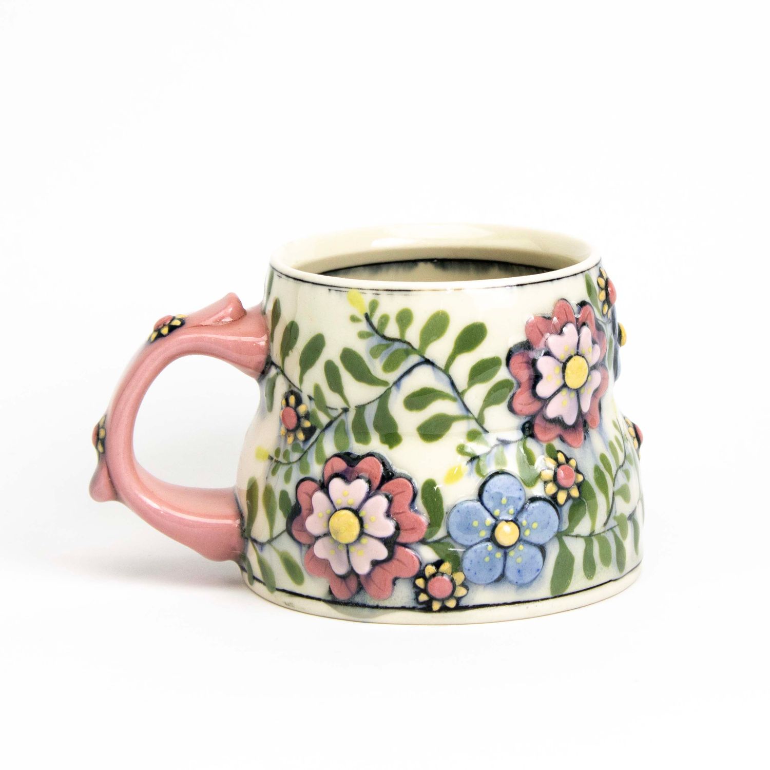 Vine Mug: Pink Flowers, ceramic SNYB088