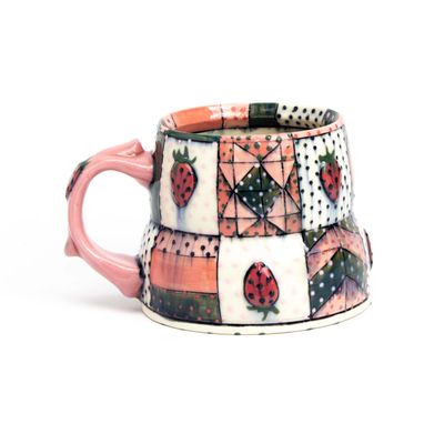 Quilt Mug: Strawberry, ceramic SNYB085