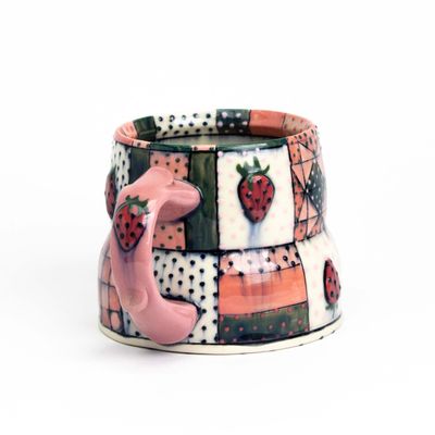 Quilt Mug: Strawberry, ceramic SNYB085