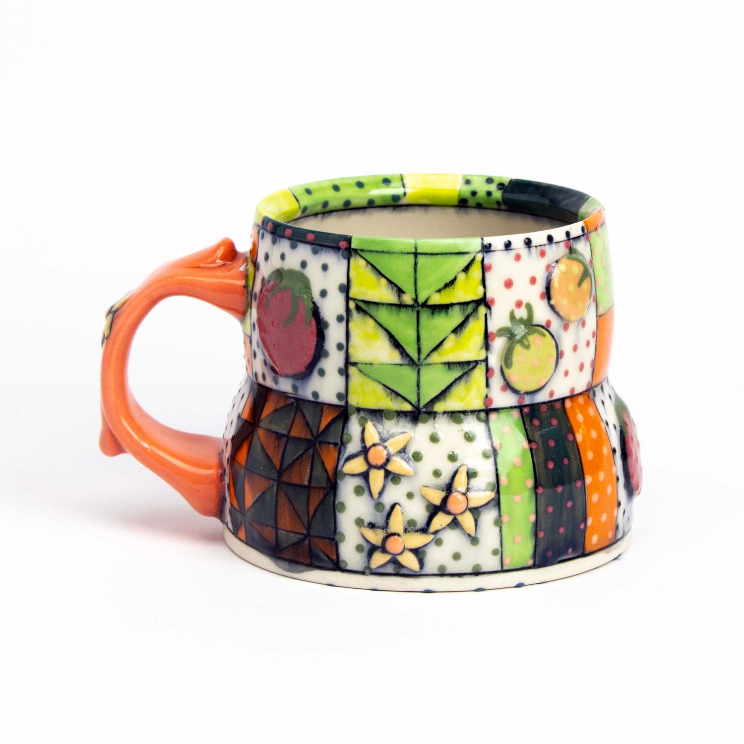 Quilt Mug: Yellow Flower Veg Patch, ceramic SNYB087