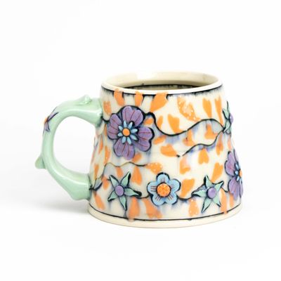 Vine Mug: Purple Flowers, ceramic SNYB089
