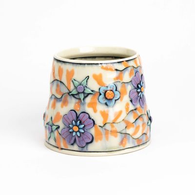 Vine Mug: Purple Flowers, ceramic SNYB089