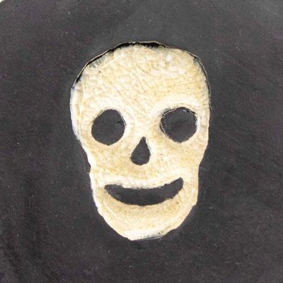 Skull Round Trivet, ceramic DHOJ056