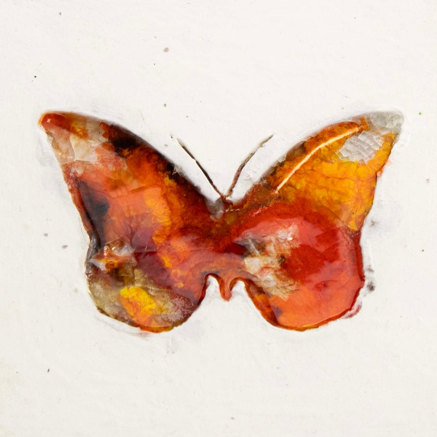 Butterfly Square Trivet, ceramic DHOJ058