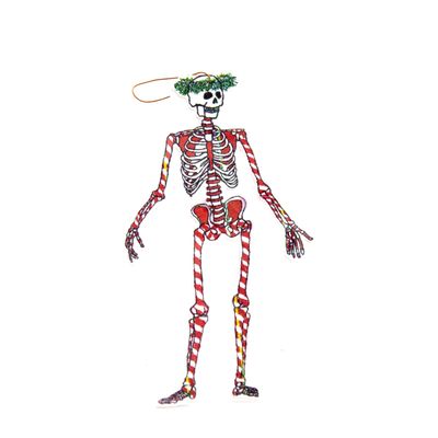 Candy Cane Skeleton, ornament DHOJ046