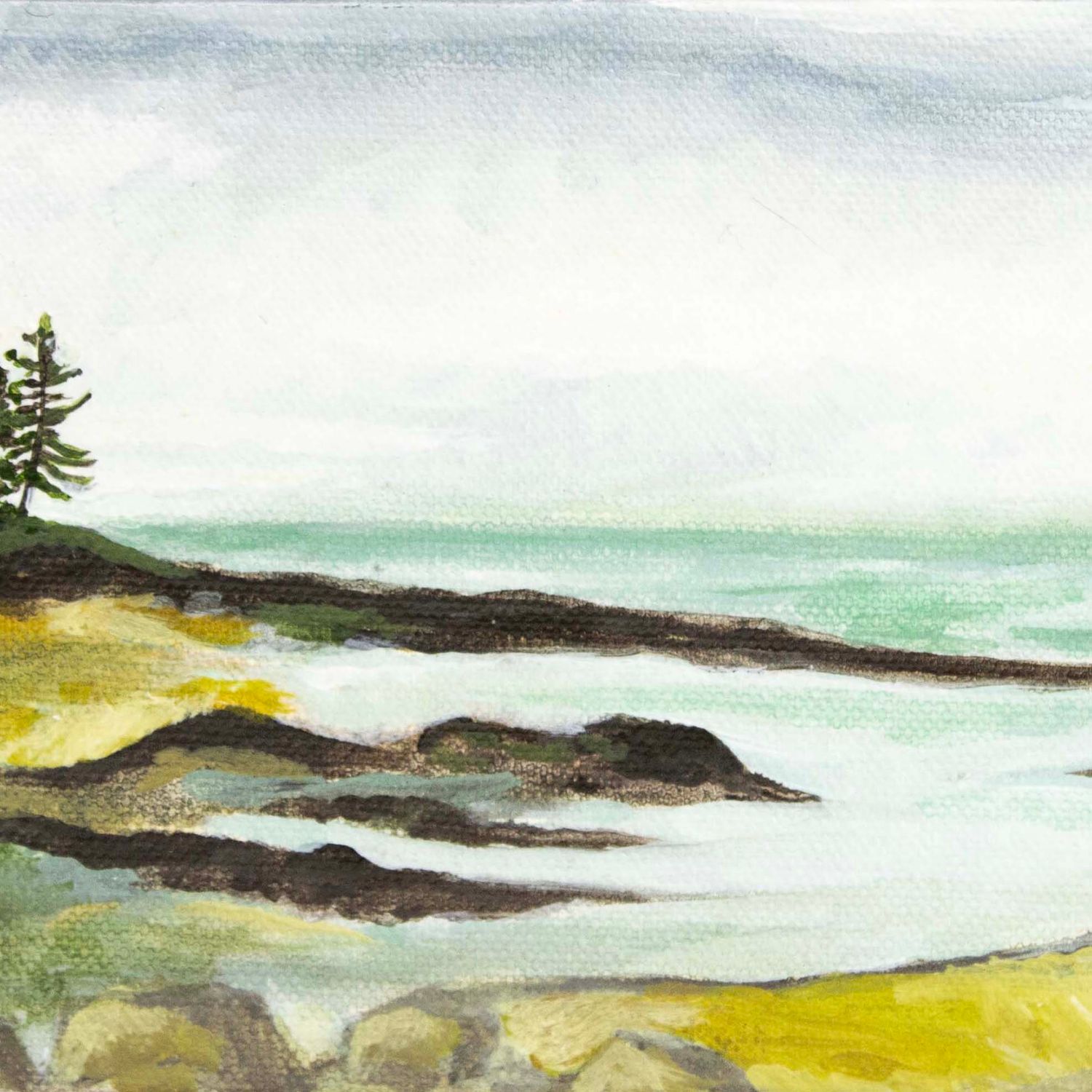 Morning On Prospect Harbor Bay, acrylic painting CHAE70