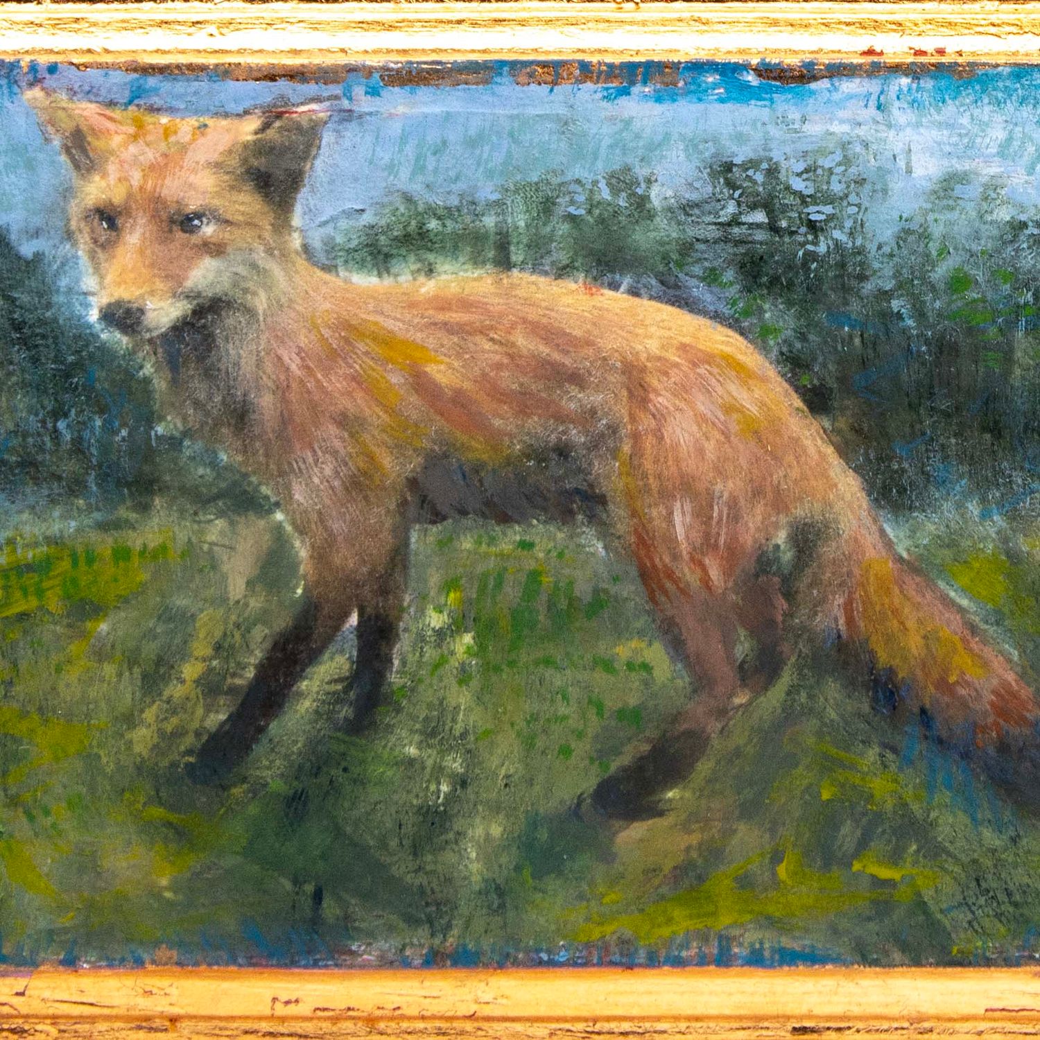 Twilight Fox, mixed media painting SAND519