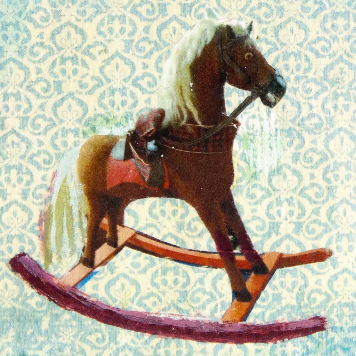 Rocking Horse, mixed media painting SAND522