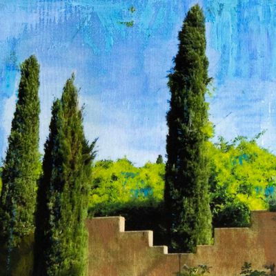 Southwest Wall, mixed media painting SAND526