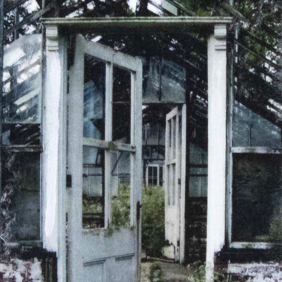 Valley Forge Greenhouse, mixed media painting SAND528