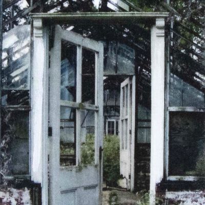 Valley Forge Greenhouse, mixed media painting SAND528