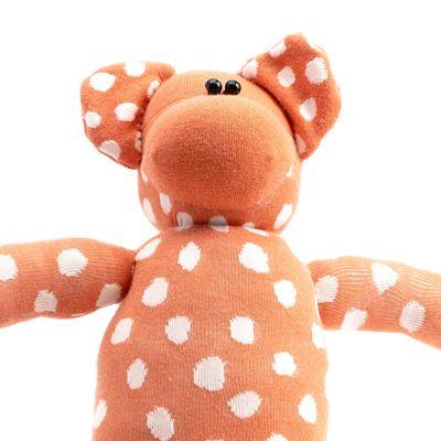 Orange with White Dots, sock monkey GOLE163