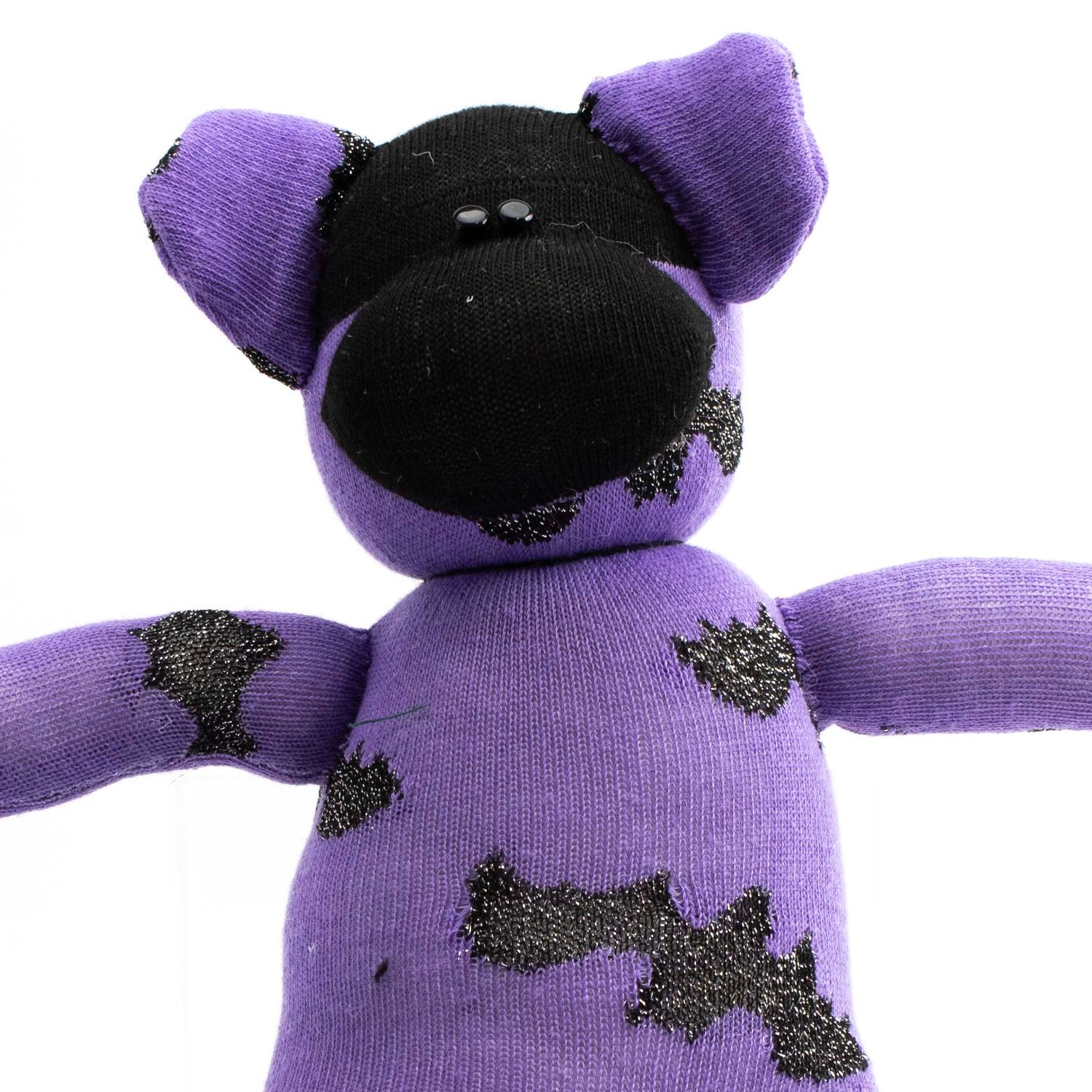 Purple with Black Bats, sock monkey GOLE162