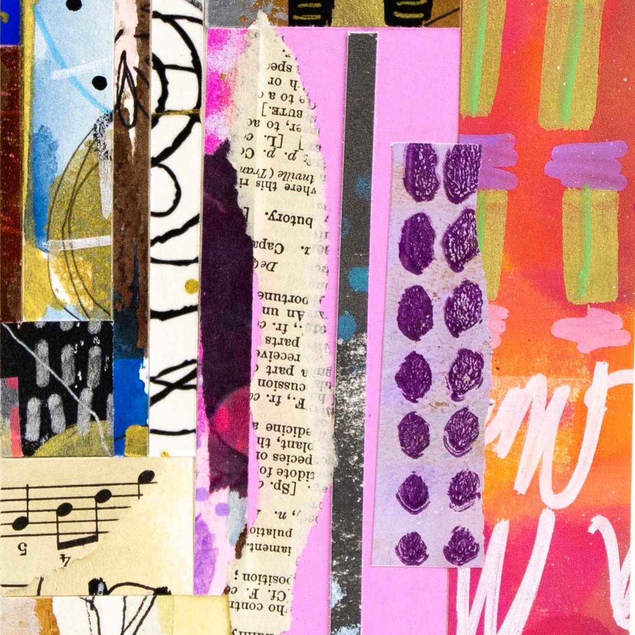 Recycled Paintings Collage, mixed media card AROS069