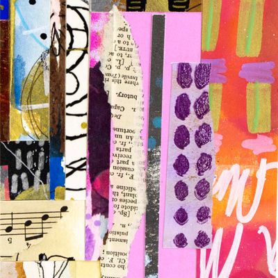 Recycled Paintings Collage, mixed media card AROS069