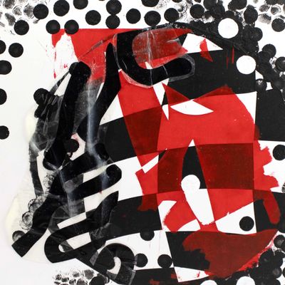 Under the Wave Series #1, mixed media collage NEGN20