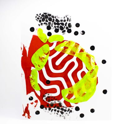 Under the Wave Series #2, mixed media collage NEGN21