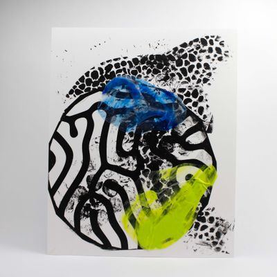 Under the Wave Series #6, mixed media collage NEGN25
