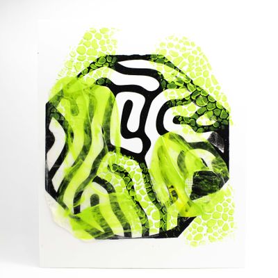 Under the Wave Series #4, mixed media collage NEGN23