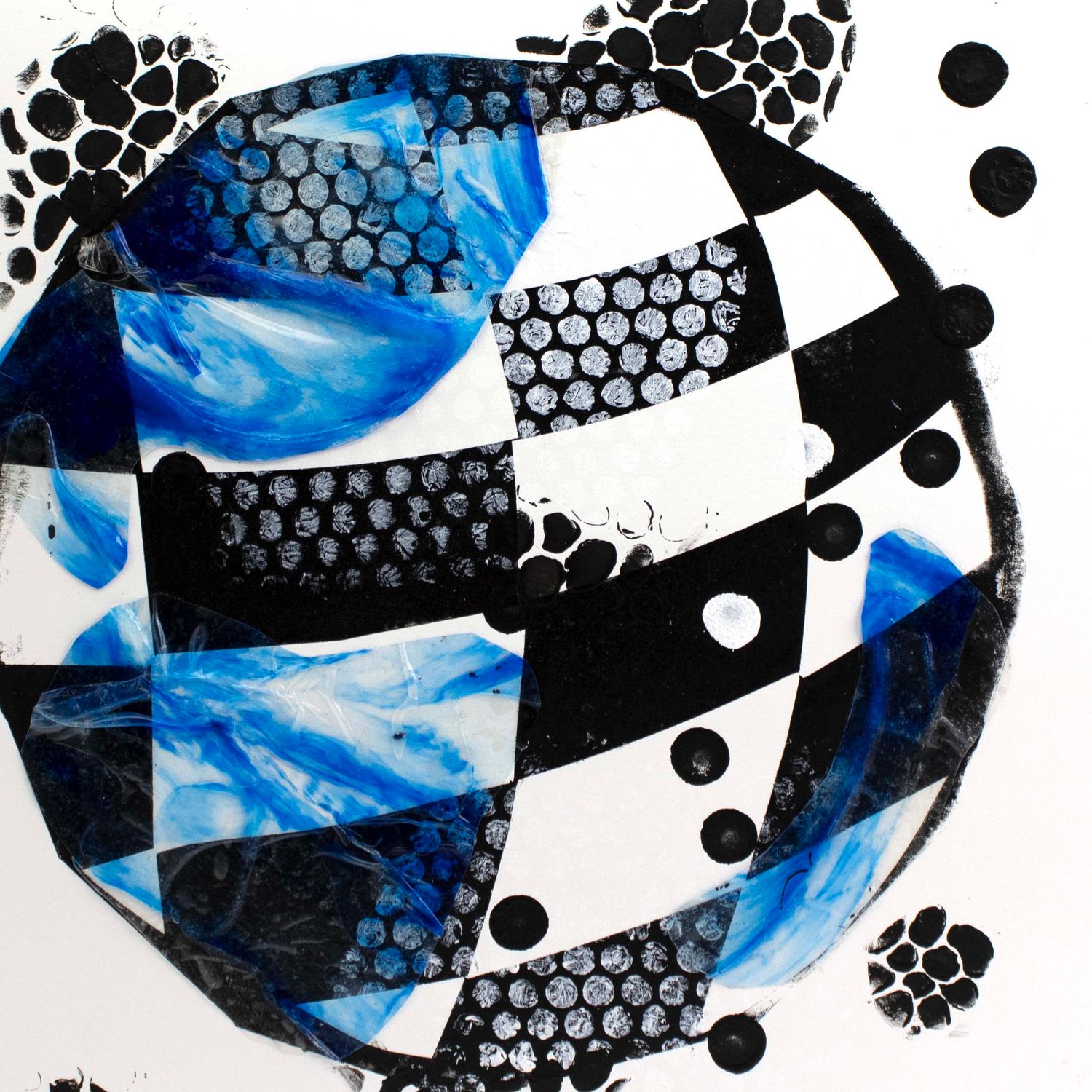 Under the Wave Series #5, mixed media collage NEGN24