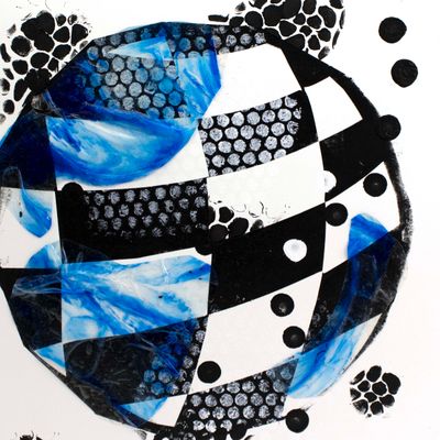 Under the Wave Series #5, mixed media collage NEGN24