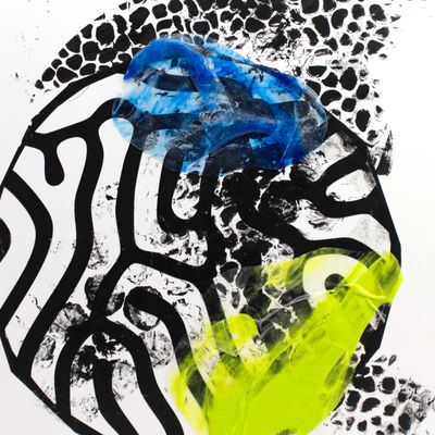 Under the Wave Series #6, mixed media collage NEGN25