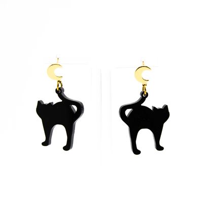 Black Cat Charm, earrings MORC014