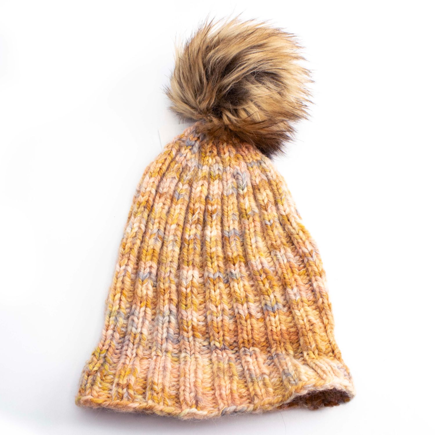 Tweed Hand-Dyed Hat, hand knit EWIV103