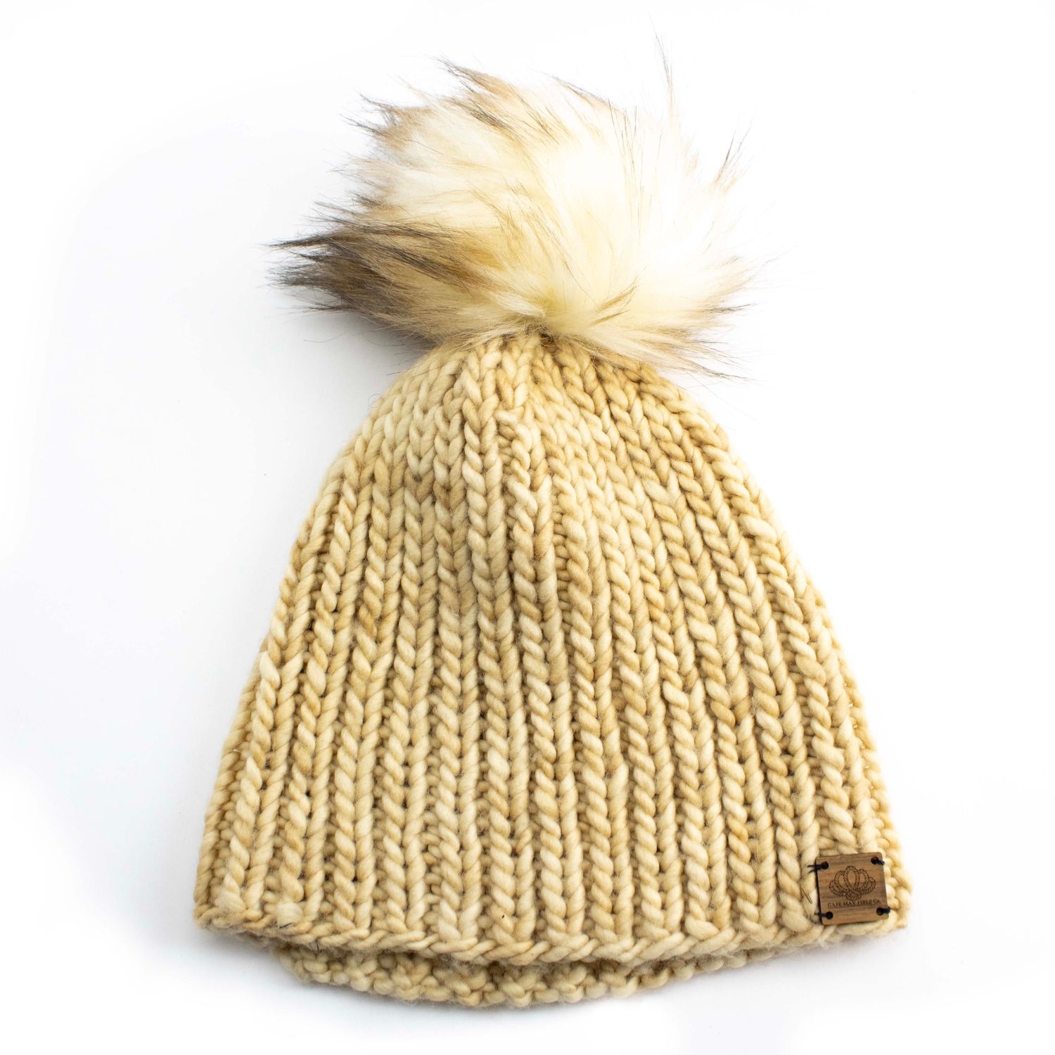 Coffee Hand-Dyed Hat, handknit EWIV102