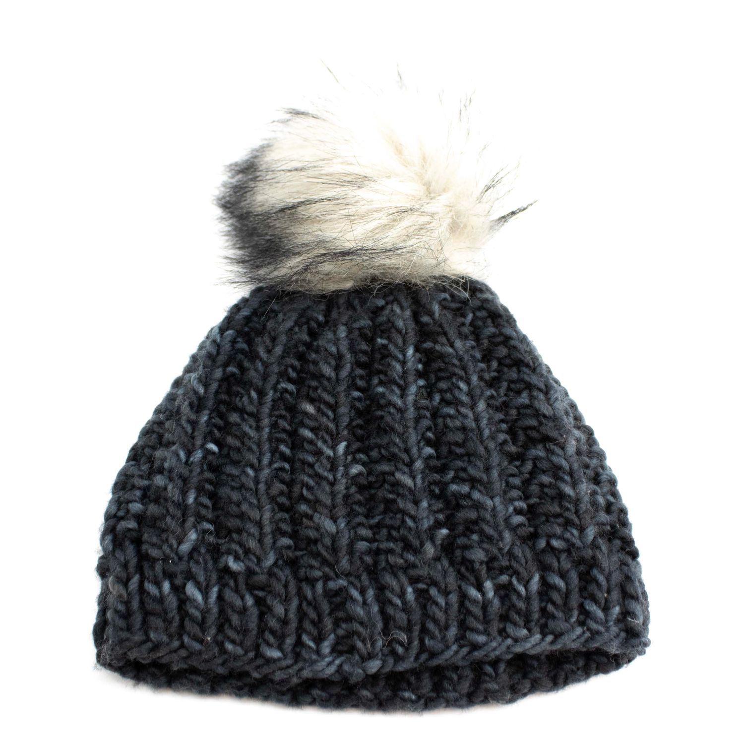 Charcoal Hat, handknit EWIV105