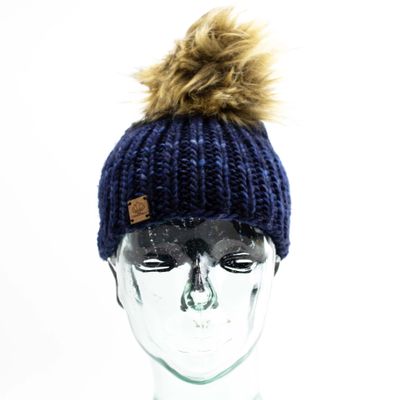 Navy Hand-Dyed Hat, handknit EWIV106