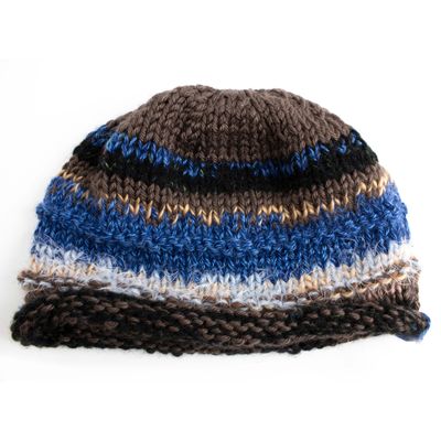 Sky and Land, handknit hat HIRC357