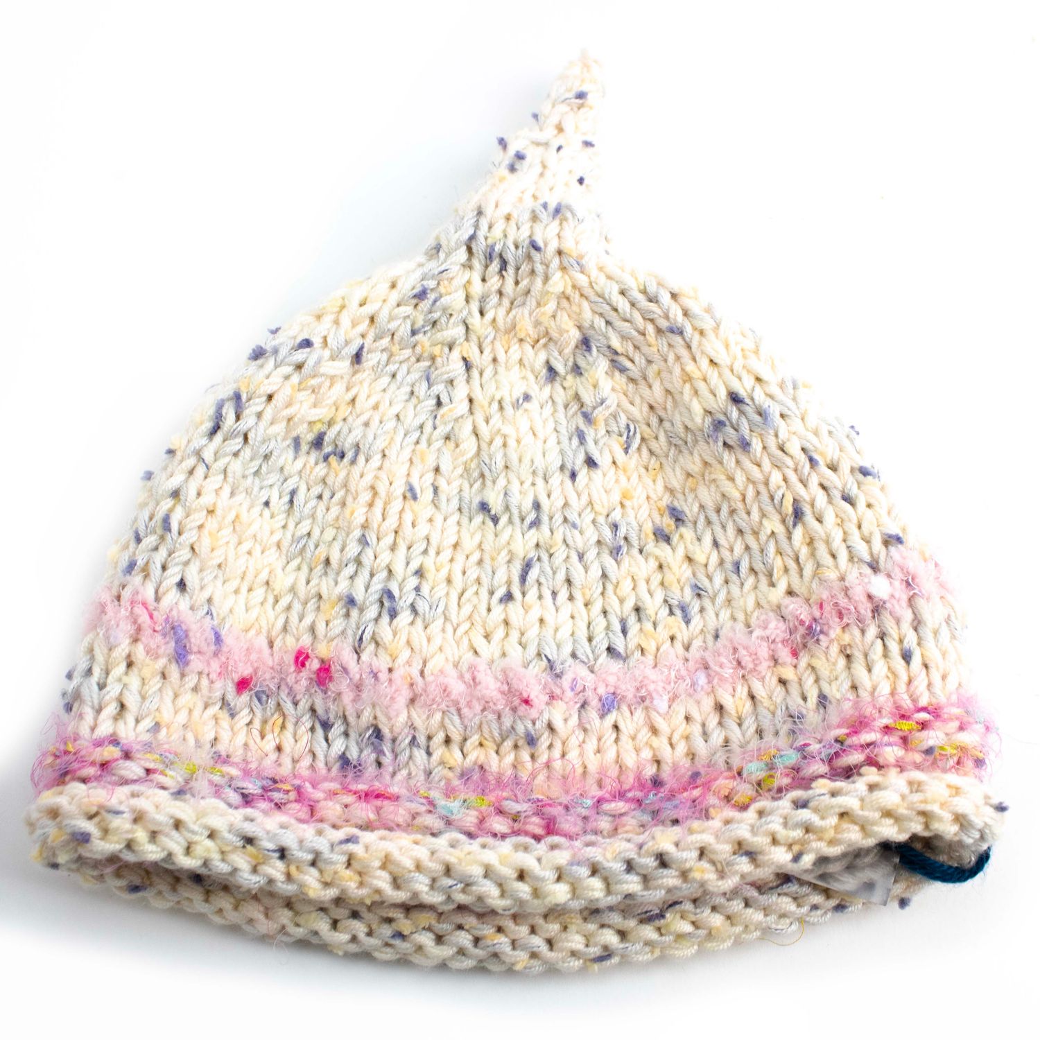 Childrens Peak Hat, handknit HIRC356