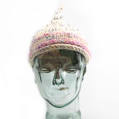 Childrens Peak Hat, handknit HIRC356