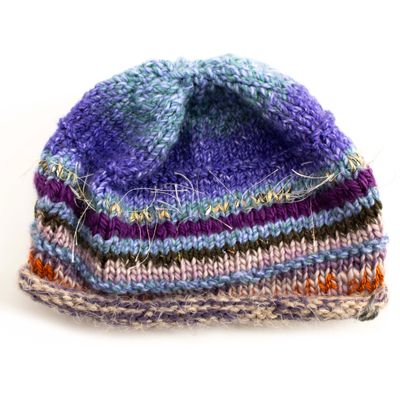 Soft Jewel Tones, handknit hat HIRC231