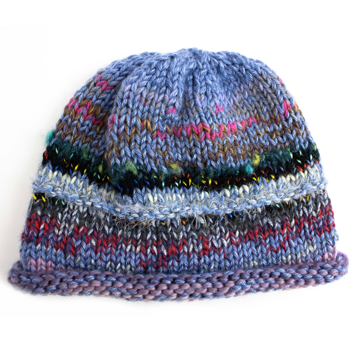 Slate Blue, handknit hat HIRC360