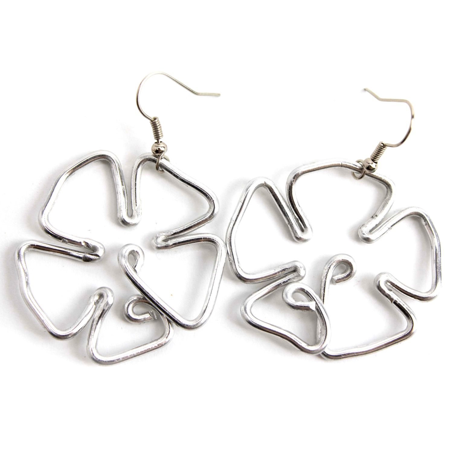 Flower Power, metal earrings WOOD38