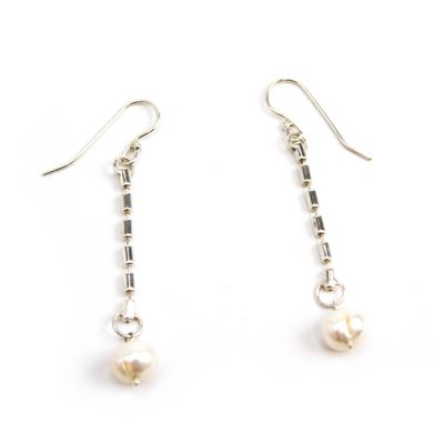 Bead Chain Pearl, drop earrings BRYH661